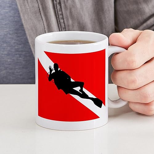 Miniatura 6 de CafePress Scuba Flag Diver - Taza de café de cerámica, taza de té de 11 onzas