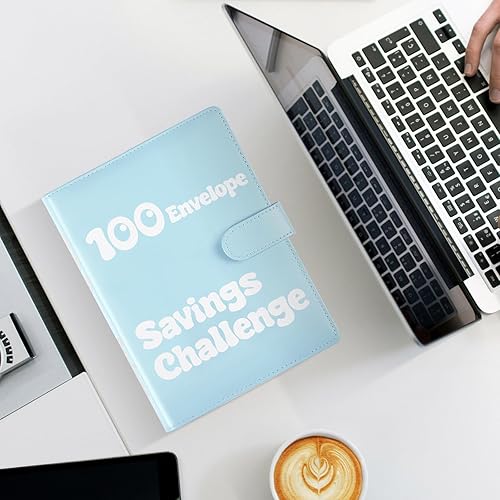 Miniatura 9 de Zuozee Carpeta de desafío de ahorro de dinero de 100 sobres, carpeta de ahorro A5 con sobres de efectivo, carpeta de presupuesto para planificación