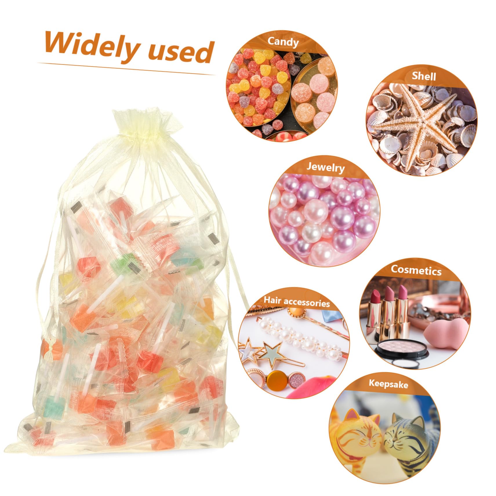 Kleine Organzabeutel 50 Stück Beige mit Kordelzug Halloween Feier