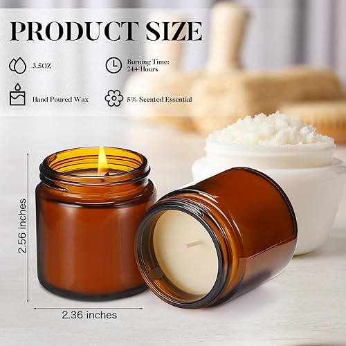 Miniatura 8 de Yexiya 50 velas pequeñas en tarro de 3.5 onzas, velas perfumadas en frascos pequeños a granel, 10 fragancias para alivio, velas de aromaterapia,