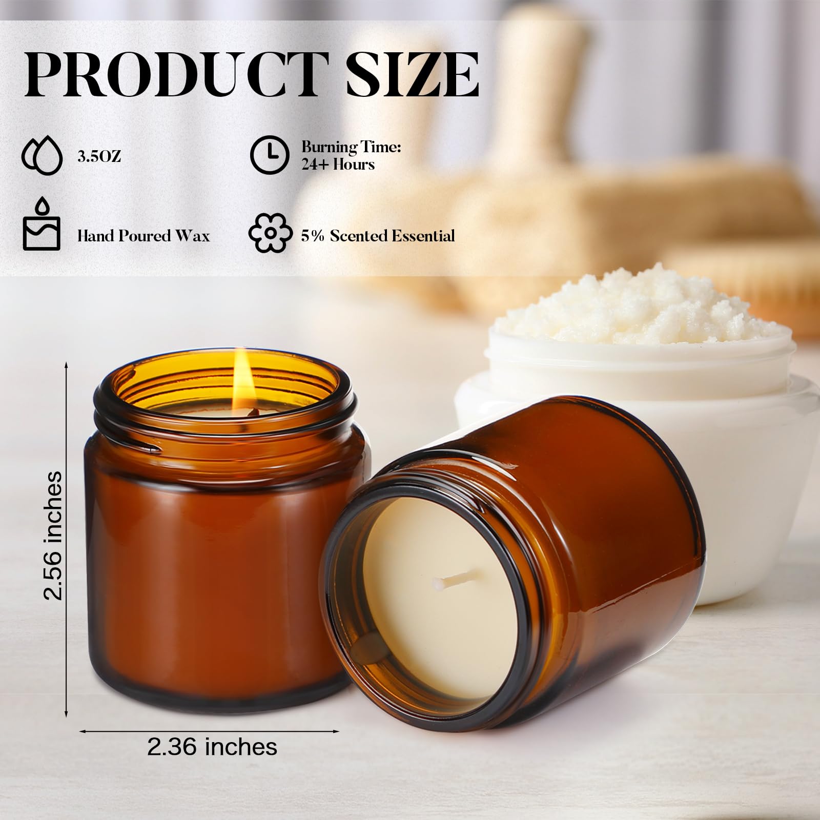 Yexiya 50 Pcs Mini Mason Jar Candles 3.5oz Scented Small Jars Candles in Bulk 10 Fragrances Relief Aromatherapy Candles Gifts Set for Wedding Bridal Baby Shower Party Favors Birthday Gifts (Brown)