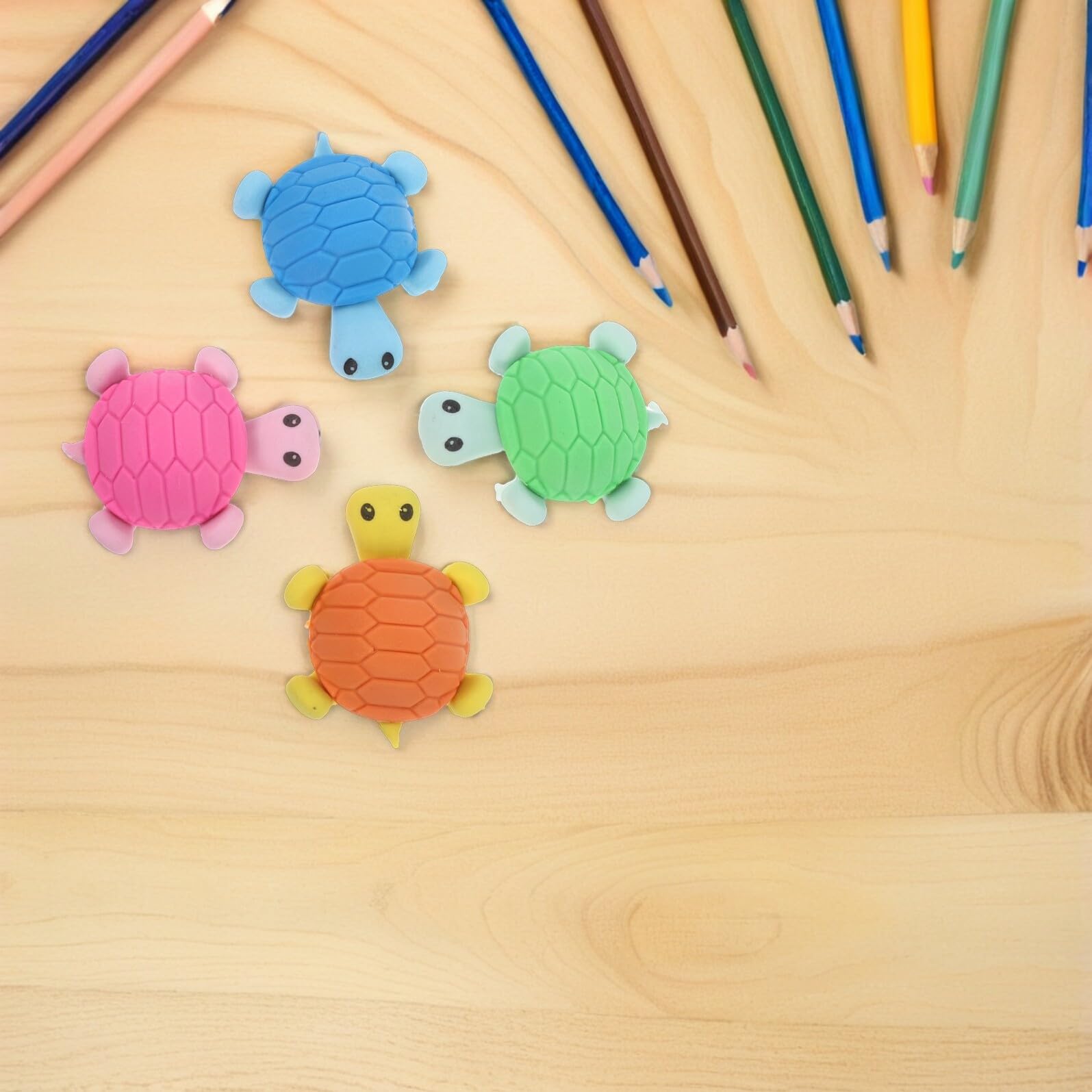 36 Pezzi Gomme da Cancellare Forma di Tartaruga Set Mini Eraser Carini per Forniture Scolastiche per Feste e Premi Gomme Antirumore senza Residui per Studenti e Disegni