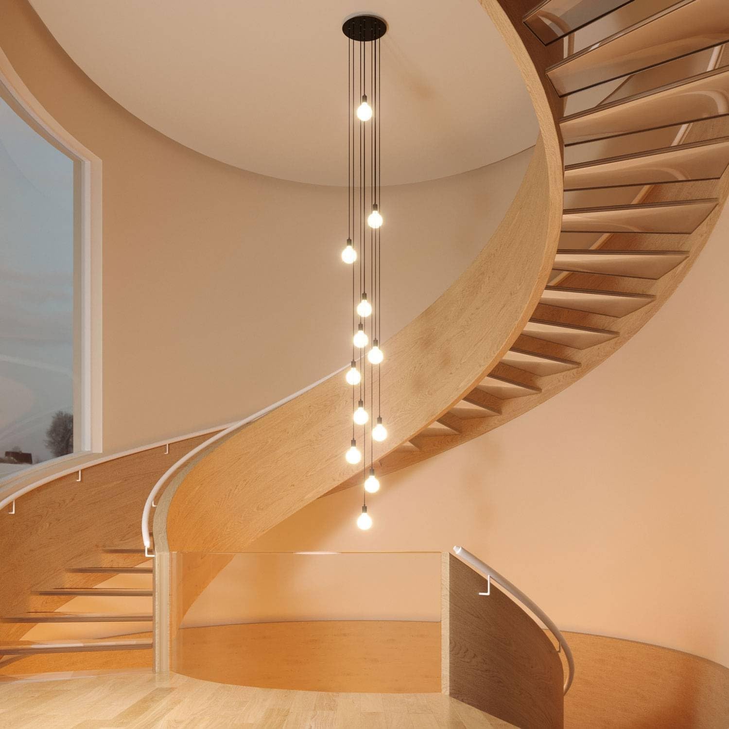 Large Rose-One Round Ceiling Rose, 400mm with 12 Holes & 4 Side Holes - Satin Steel Dibond by Creative Cables