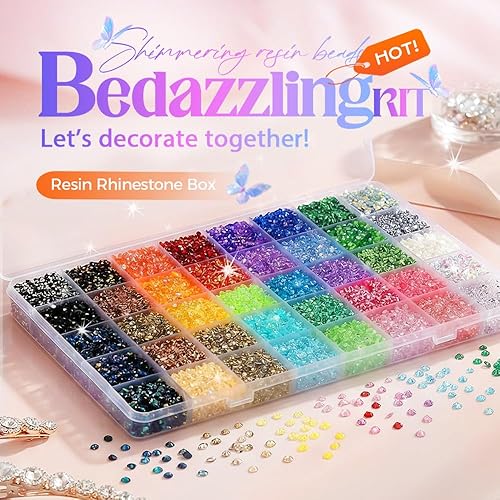 Miniatura 2 de jitaty Colorido kit de diamantes de imitación de resina para deslumbrar, kit de deslumbramiento con diamantes de imitación con 3 piezas de 0.3 onzas