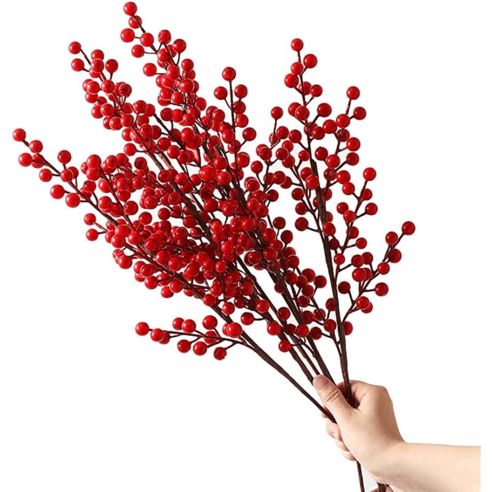 XDLEDMKIZ Elegant Fake Flowers Artificial Flowers Flowers Artificial Red Berry Christmas Decoration Flower Arrangement Bouquet