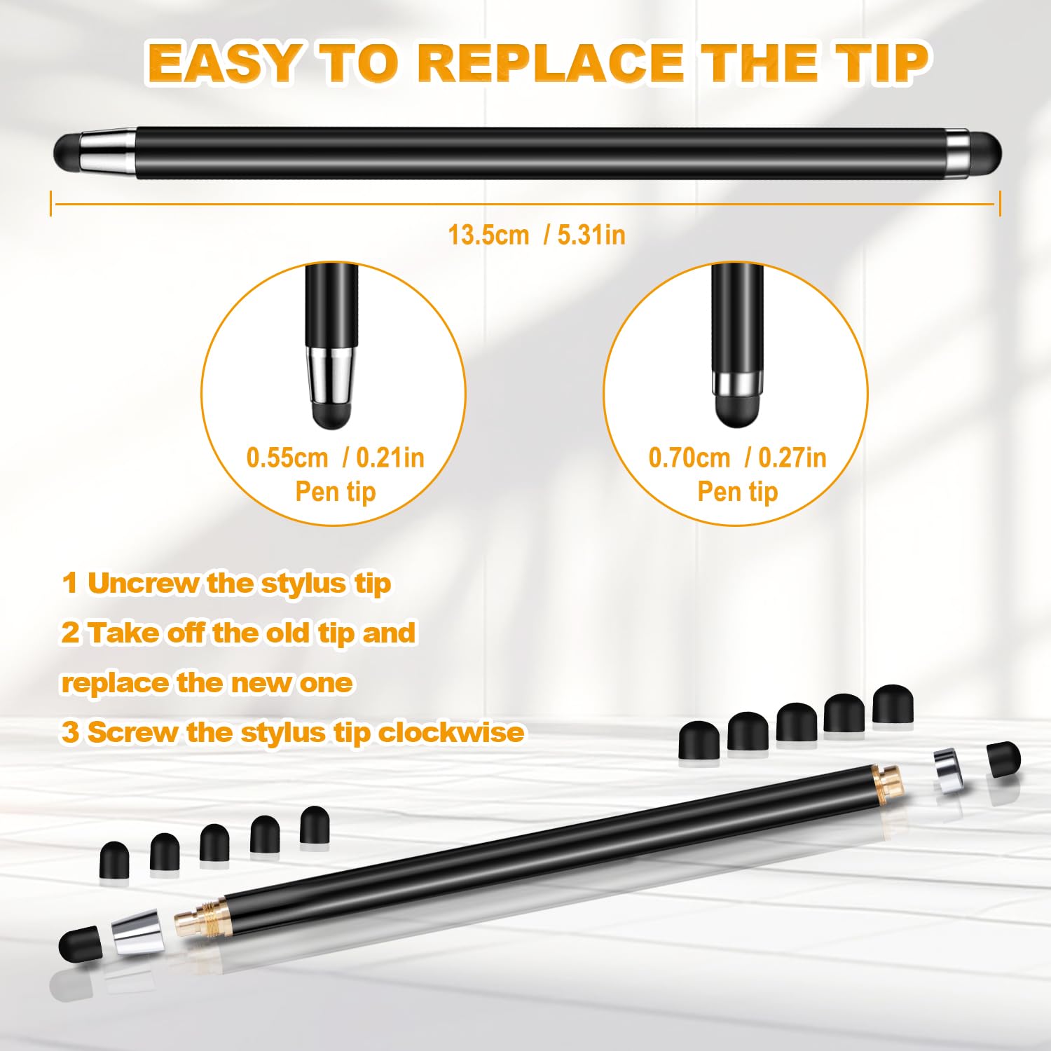Lot de 10 stylets 2 en 1 pour écran tactile, haute précision et sensibilité, adaptés pour iPad/iPhone/Samsung/Android Smartphone et tablettes, compatible avec tous les écrans tactiles