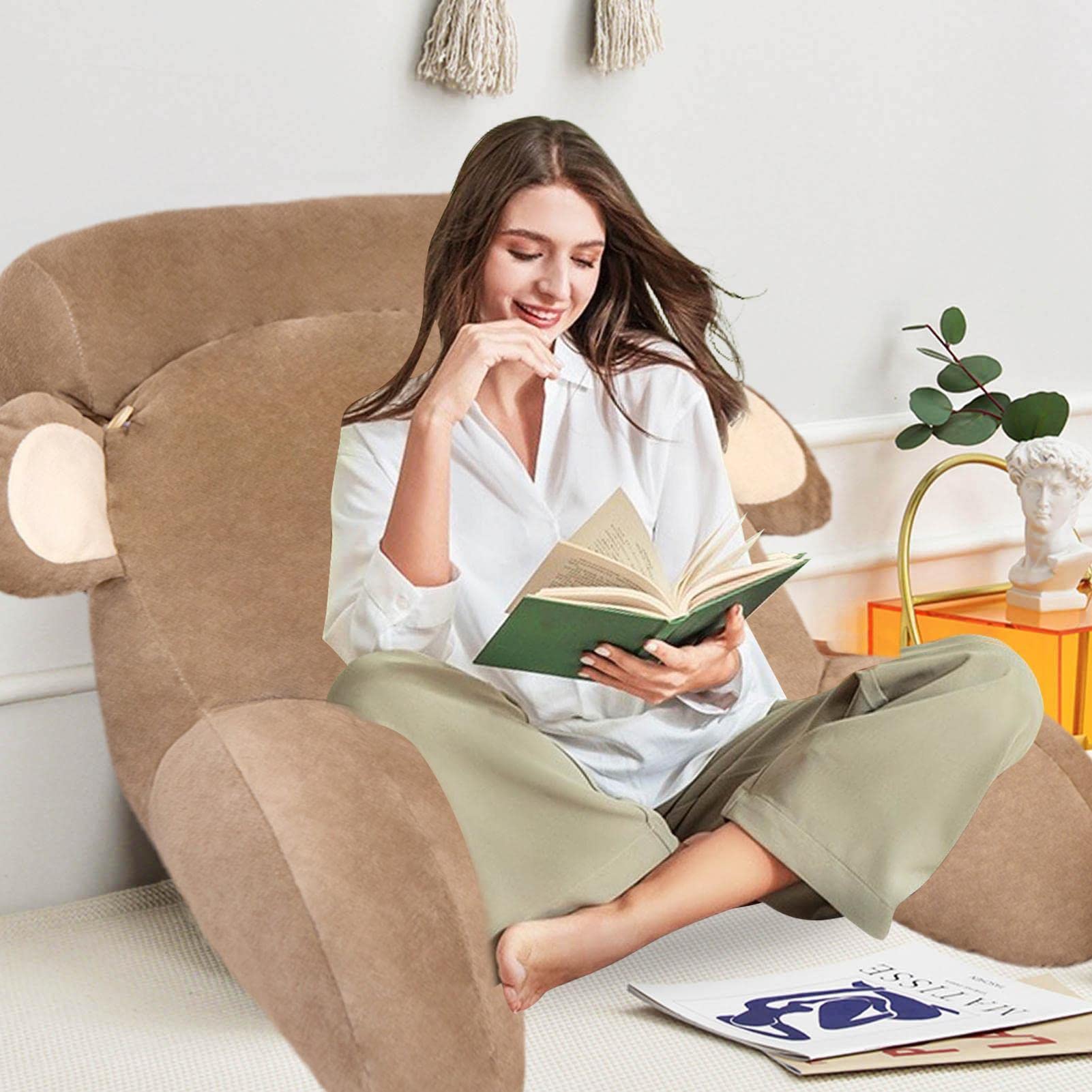 Poduszka na krzesło Poduszka do czytania, poduszka pod plecy, duża poduszka z podłokietnikami, oparcie łóżka Poduszka pod plecy, wygodna i ergonomiczna poduszka Sofa klinowa, łóżko, fotel (Color : Mo