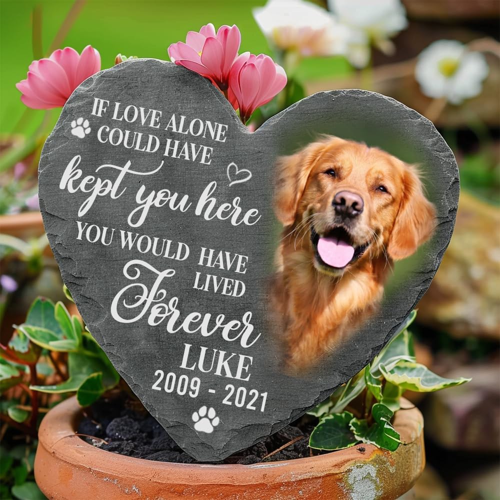 Personalized Memorial Gifts for Pet Loss, Custom Photo Pet Memorial Stone, Gifts for Cat & Dog Lovers - Image 3
