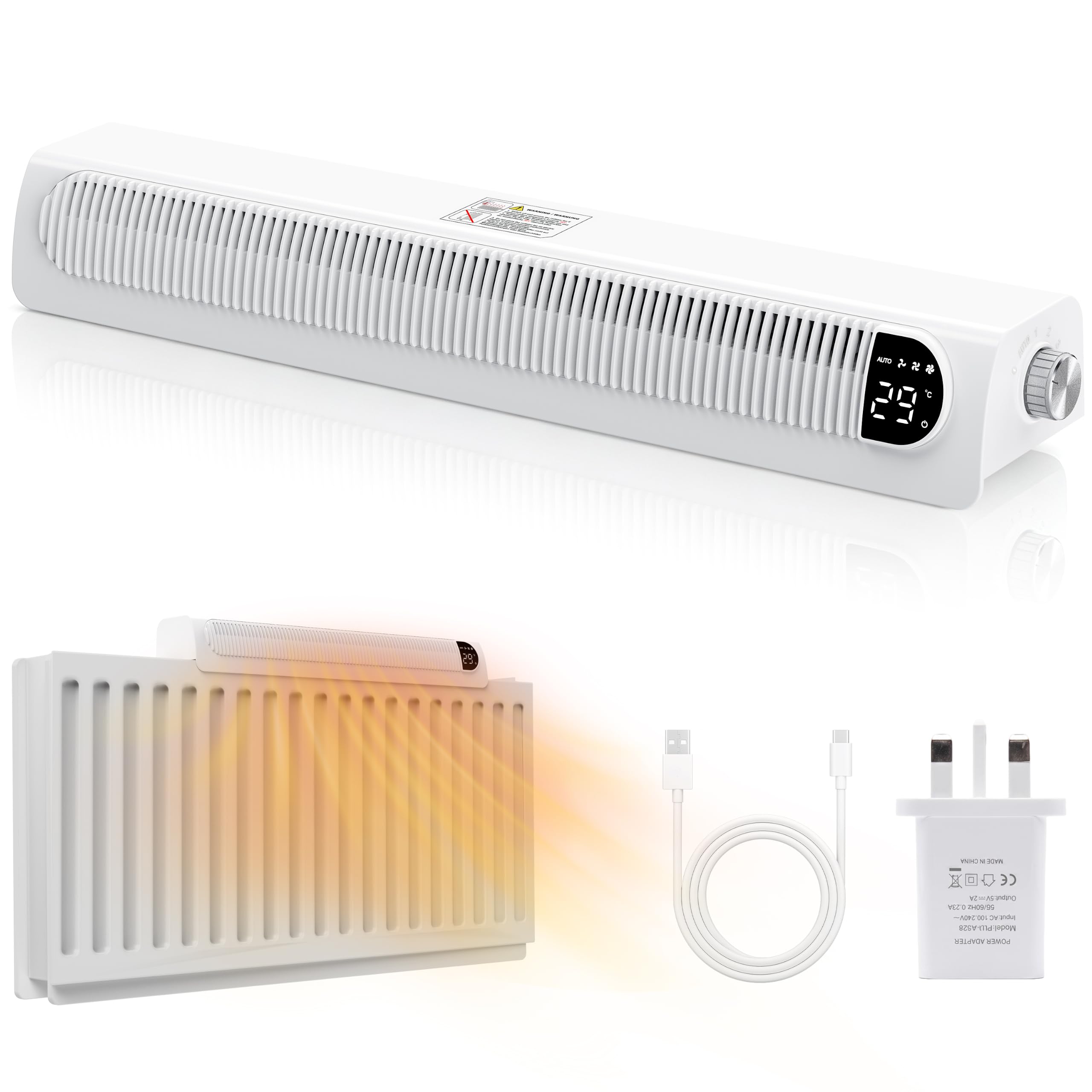 SROCHN Radiator Fan with Quiet Cross-Flow Fan, Auto/Manual Modes
