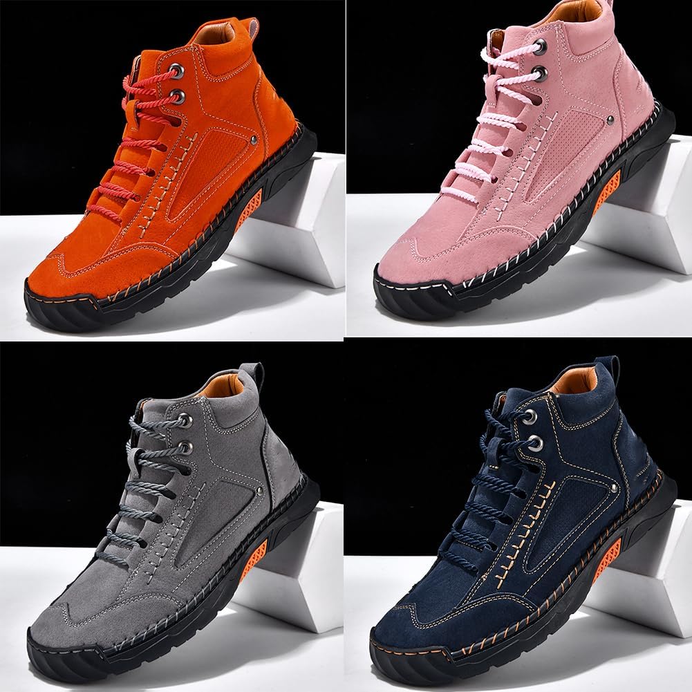 Men's Wide Leather Boots Comfortable Handmade Hiking Boots Arch Support Outdoor Boots, Waterproof Spacious Toe Box Shoes - Image 6