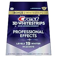 Vista 9 de Crest 3D Whitestrips Efectos Profesionales – Kit de Blanqueamiento Dental, 22 Tratamientos (20 + 2 de Regalo), Cada uno con 1 Superior/1 Inferior