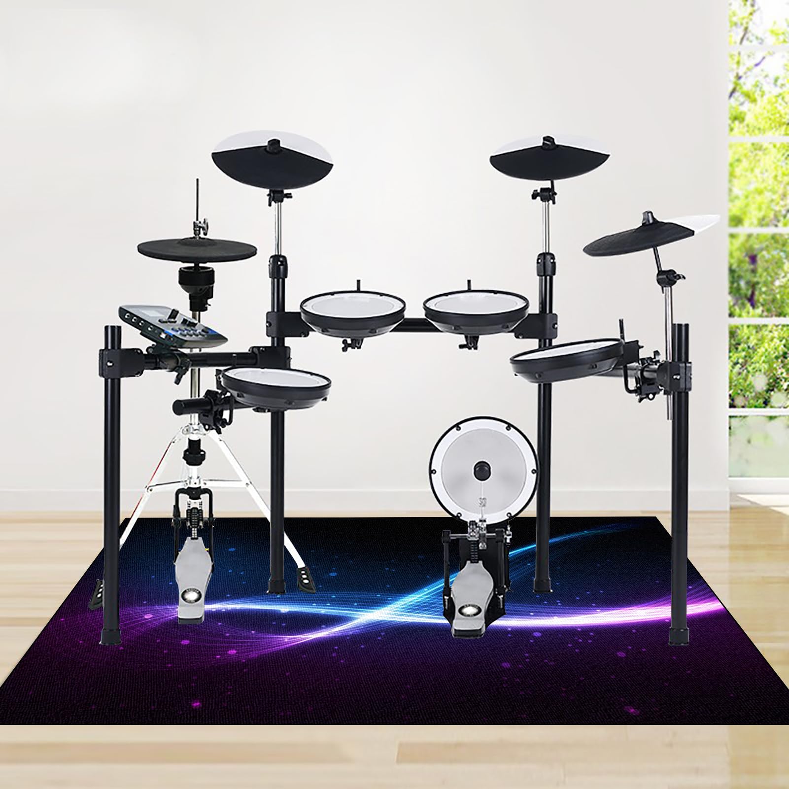 110 x 80 cm Tapis de Batterie électronique Tapis de Tambour Tapis de Batterie Tapis Professionnel de Jazz Tapis Batterie pour Grosse Caisse Claire et Autres Instruments de Musique
