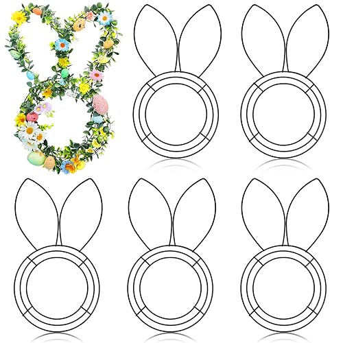 6 Pcs 16 Inches Easter Wreath Bunny Wire Wreath Form