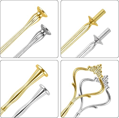 Miniatura 2 de Juego de 6 bandejas grandes con niveles para soporte de pastel, molde, corona, actualización de 3 niveles, soporte para tartas, accesorios para