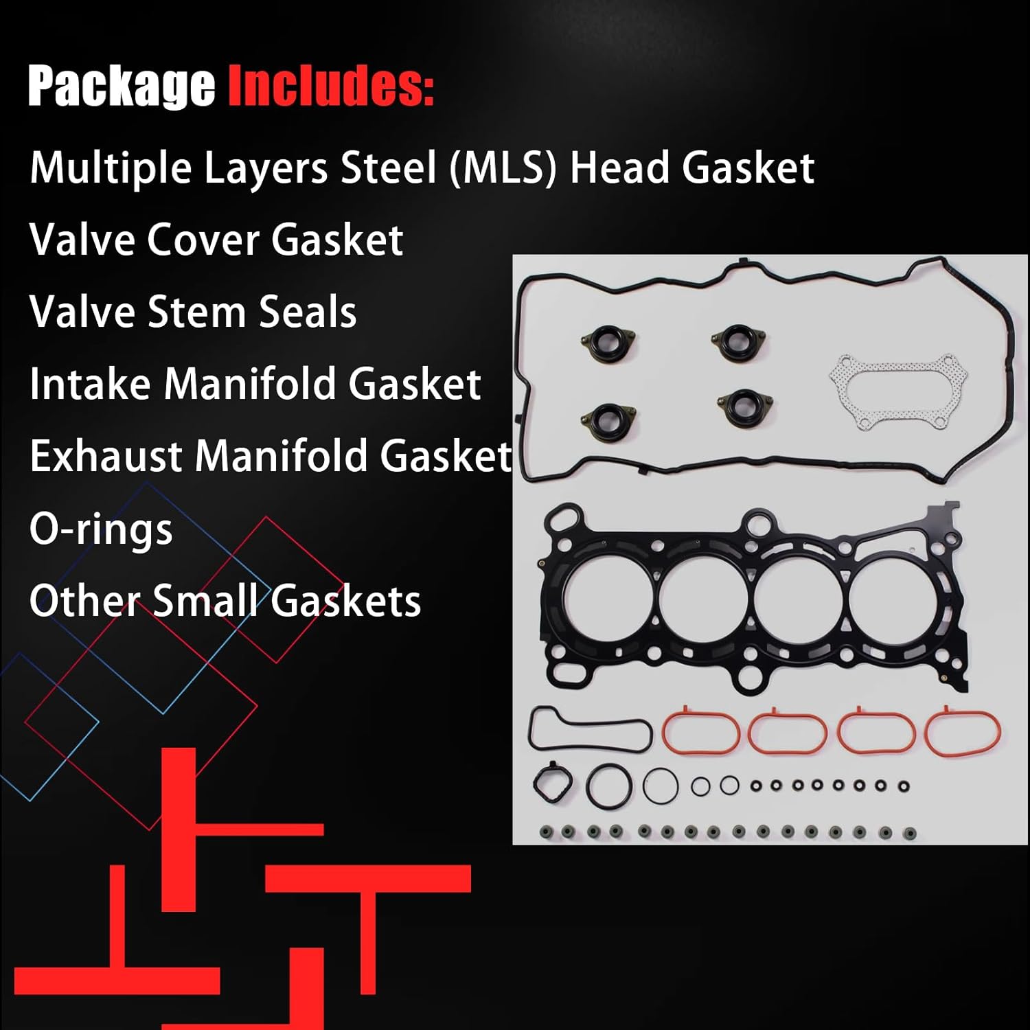 AUCERAMIC HS26770PT Engine Cylinder Head Gasket Set Fit for 2013-2017 Honda Accord 2015-2019 CR-V 2.4L L4 12251-5A2-A01 K24W1 K24W9