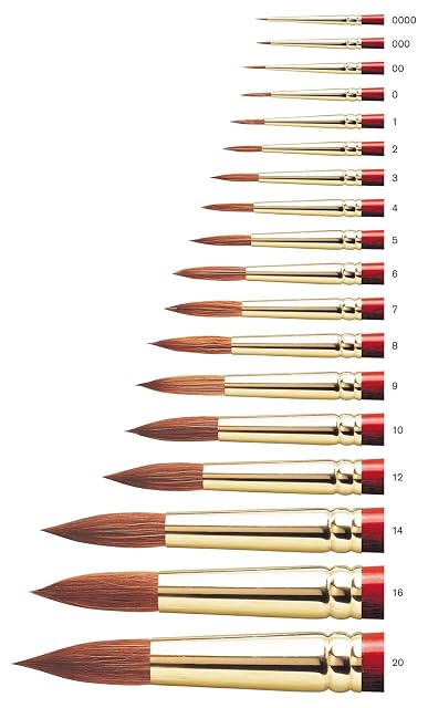 Foto 2 de 2 de Winsor & Newton Sceptre Gold II Pincel Redondo con Mango Corto, Rojo, Nr. 14 - 10 mm