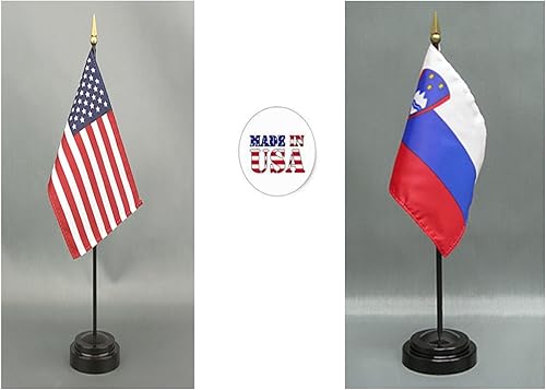 Miniatura 59 de Juego de banderas de escritorio de Afganistán, hecho en Estados Unidos, de rayón de 4 x 6 pulgadas, escritorio de oficina y pequeñas banderas