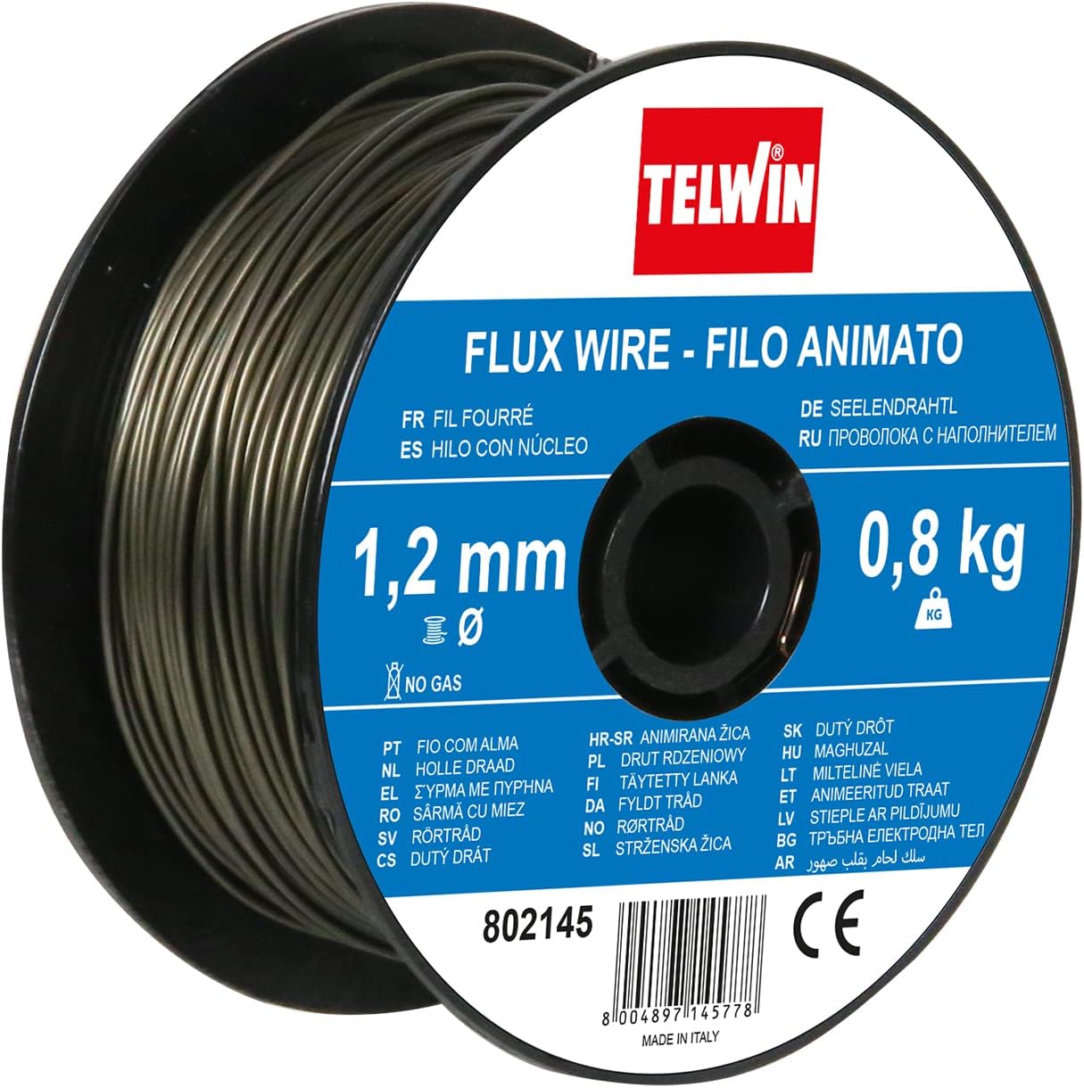 802145 Animated Wire Coil Diameter 1.2 mm, 0.8 kg for Welding, Grey