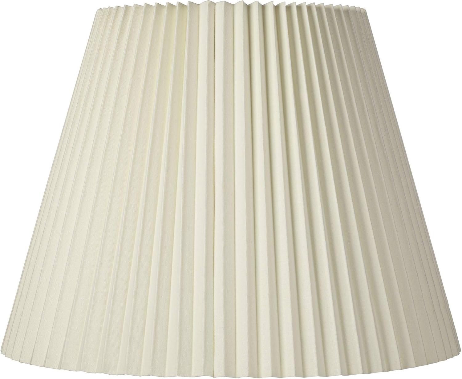 Ivory Pleated Large Lamp Shade 11" Top x 19" Bottom x 14.25" High x 14.5" Slant (Spider) Replacement with Harp and Finial - Springcrest