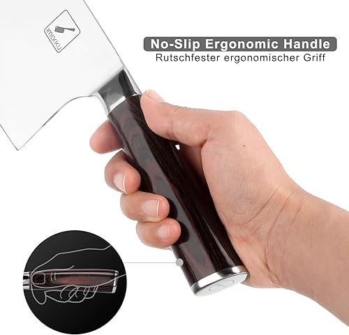 Miniatura 4 de imarku Juego de 8 cuchillos para carne y carne de 7 pulgadas, cuchillo de cocina japonés afilado de acero inoxidable con mango ergonómico, la mejor
