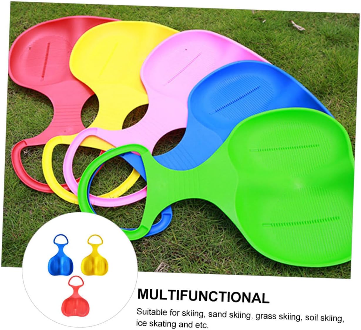 Snow Grass Sand Board Set Boys and Girls Sleds Bum Slider for Family Skiing Random