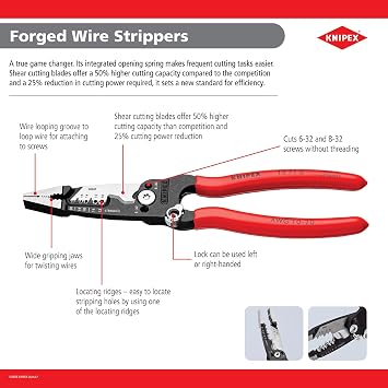KNIPEX Tools 13 72 8 Forged Wire Stripper, 8-Inch