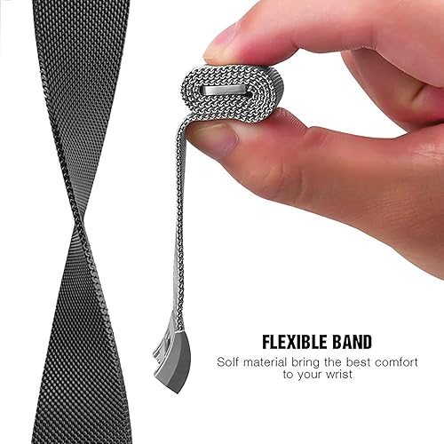 Miniatura 4 de Cone Correa de metal compatible con Fitbit Charge 2, correa de repuesto ajustable de malla de acero inoxidable para Fitbit Charge 2 Fitness Tracker