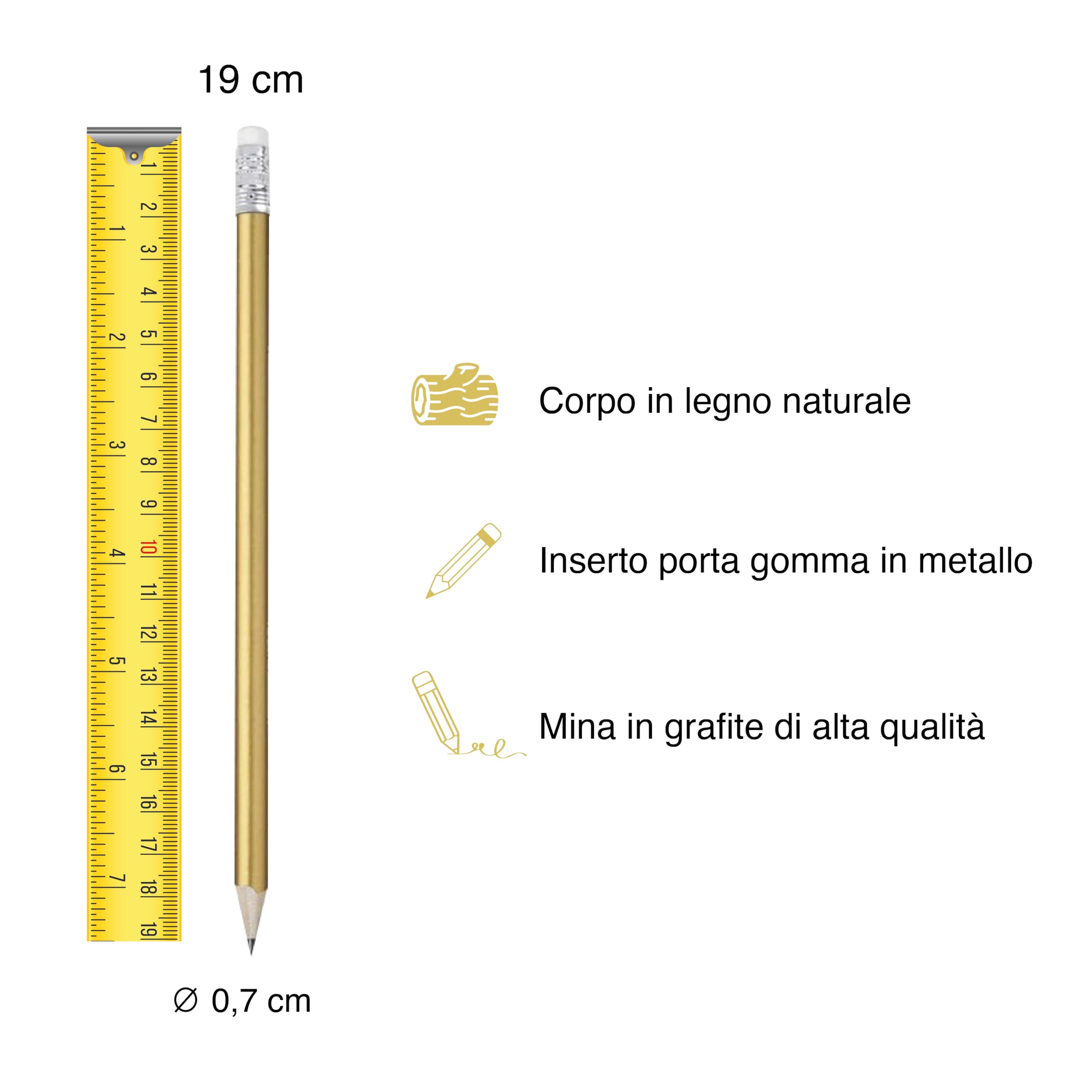Matite Eleganti Personalizzate con Stampa Nome Logo Testo per Gadget Matrimonio Eventi Fiere Aziende Idea Regalo Laurea, Natale (30 Pezzi, Rosso)