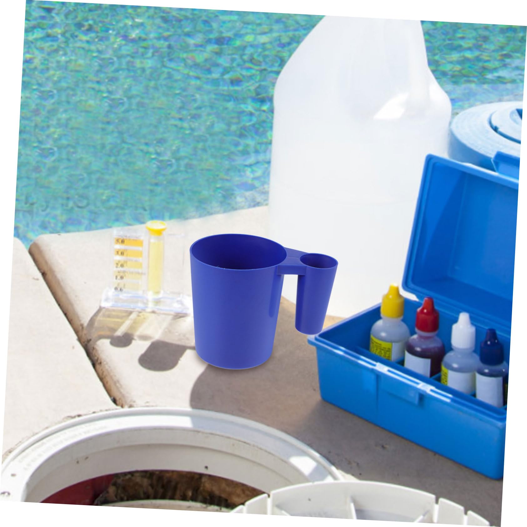UKCOCO 4 Piezas Herramienta De Limpieza De Piscinas Piscina Infantil Hinchable Líquido Elementos Bañera Cestas Portátiles De Repuesto para Piscinas Agua Cuchara Bol Bien El Plastico Blue
