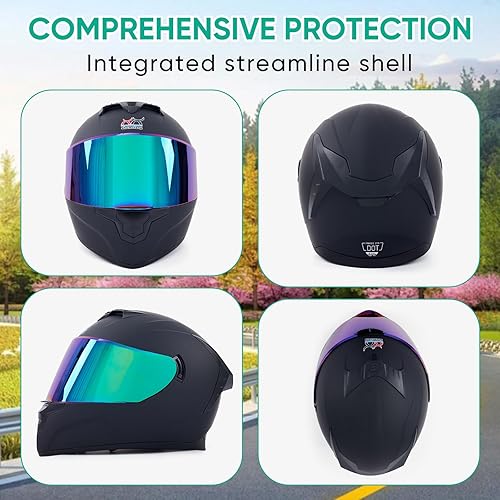 Miniatura 3 de Full Face Motorcycle Helmets for Adults Men and Women with Internal Tinted Visor