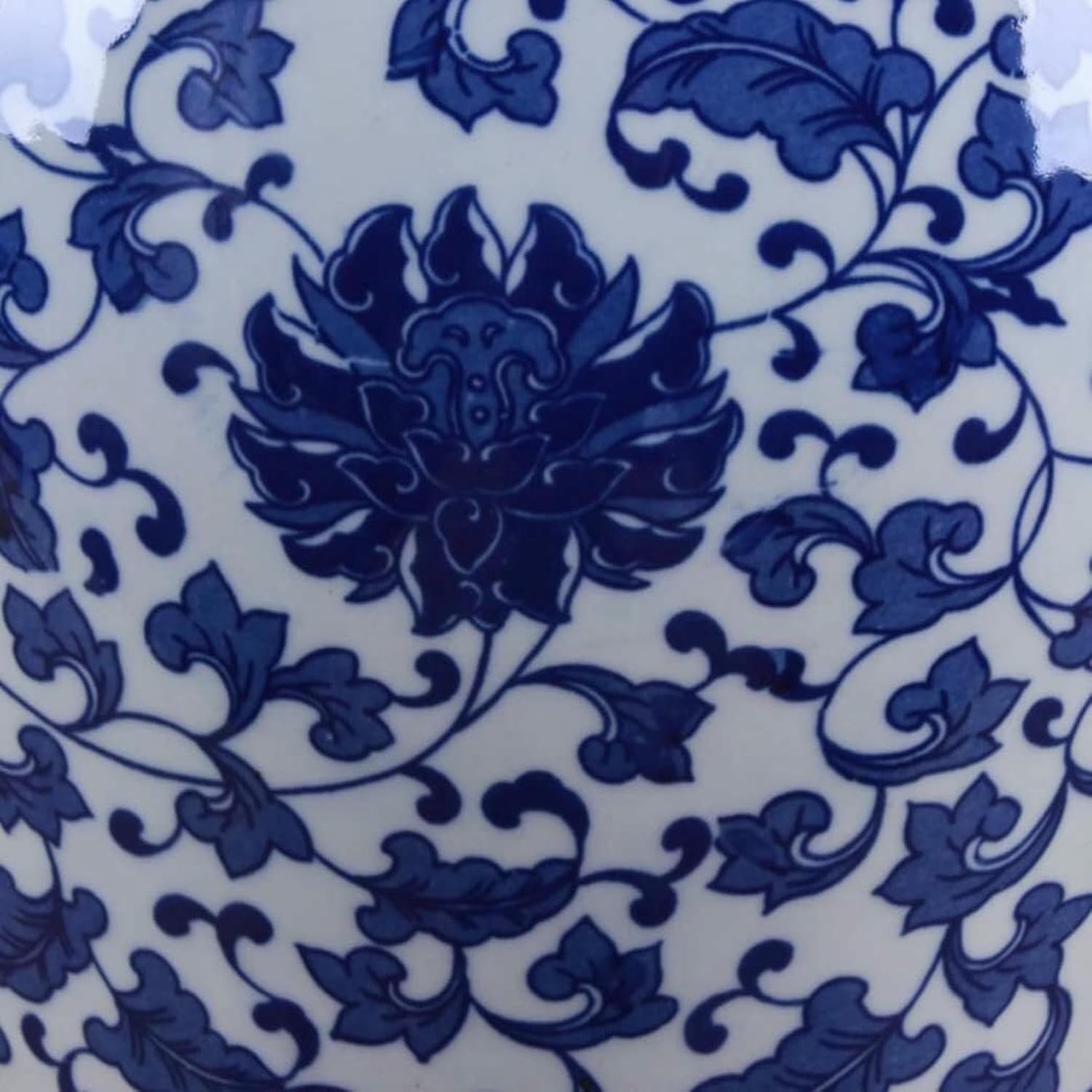 Large Ginger Jar Traditional Ceramic Ginger Jar with Lid Decorative Blue and White Porcelain Jars Temple Jar with Lids Decorative Jar(23 * 42cm)