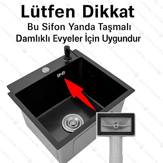 Garbage Sink Siphon, 11cm Side Overflow, Ø32 Outlet, Anti-Smell, Durable, White, PVC Material, For Kitchen Sink