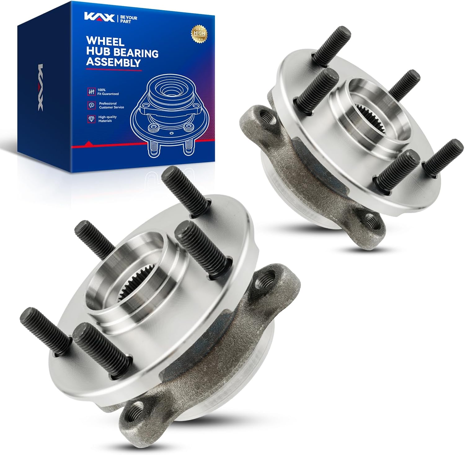 KAX 513258 Front Wheel Bearing and Hub Assembly Compatible with 2006-2018 Toyota RAV4, 2011-2016 Scion tC, 2016-2020 Toyota Mirai,2PCS Wheel Bearing 5 Lug