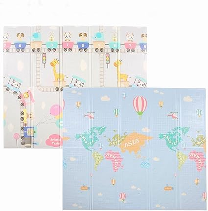 Tapis De Jeu Pour Bebe Enfant 0 180 2 5cm Tapis D Eveil Tapis Reversible Xpe Mousse Pliable Impermeable Antiderapage Play Mat Non Toxique Extra Grand Crawling Mat Pour L Interieur Et L Exterieur Amazon Fr Bebe Et Puericulture