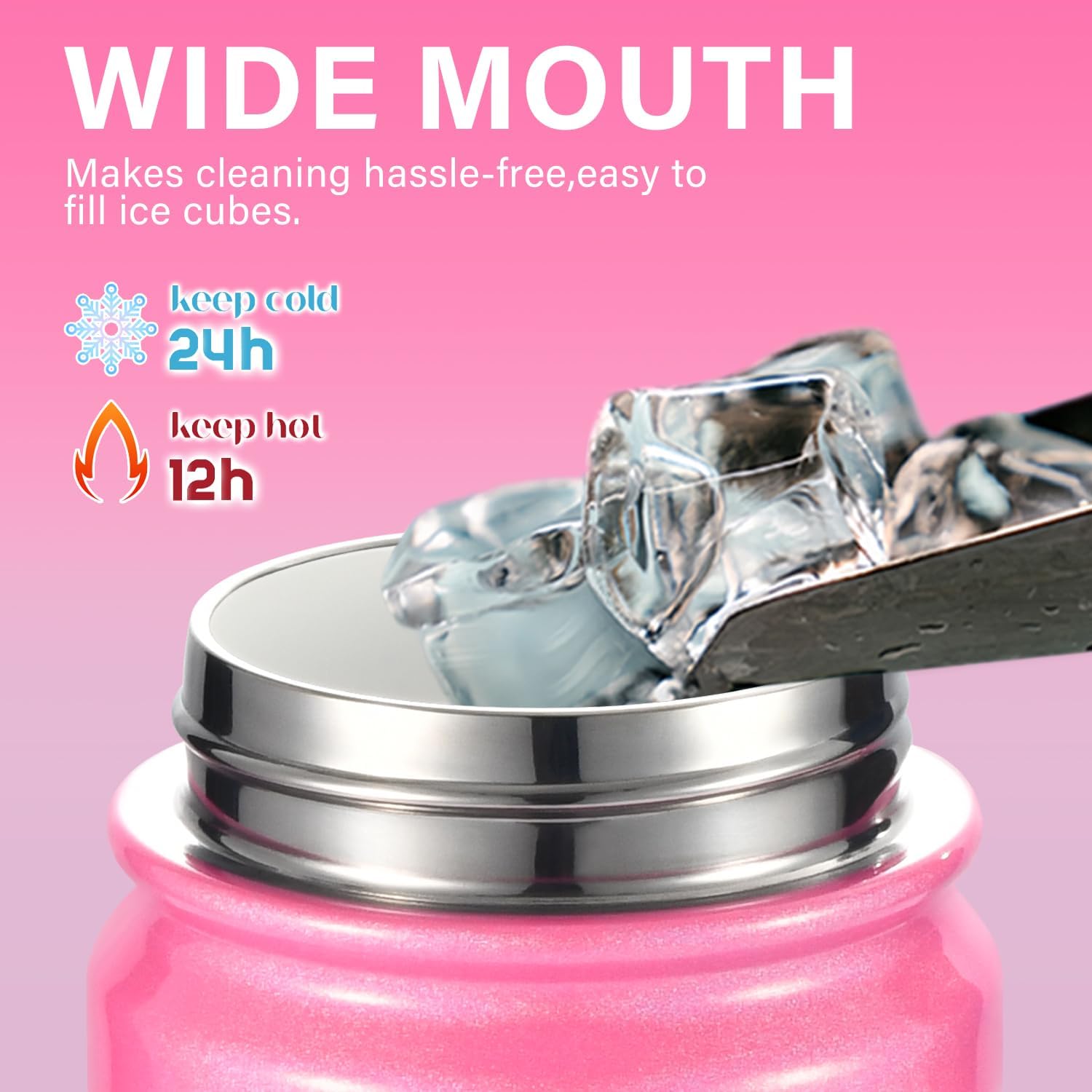 Mininoo Kids Water Bottle for School - 16 oz Stainless Steel Insulated Water Bottle with Ceramic-Lined, Leakproof Straw Lid & Beaded Handle for Girls & Boys - Image 6