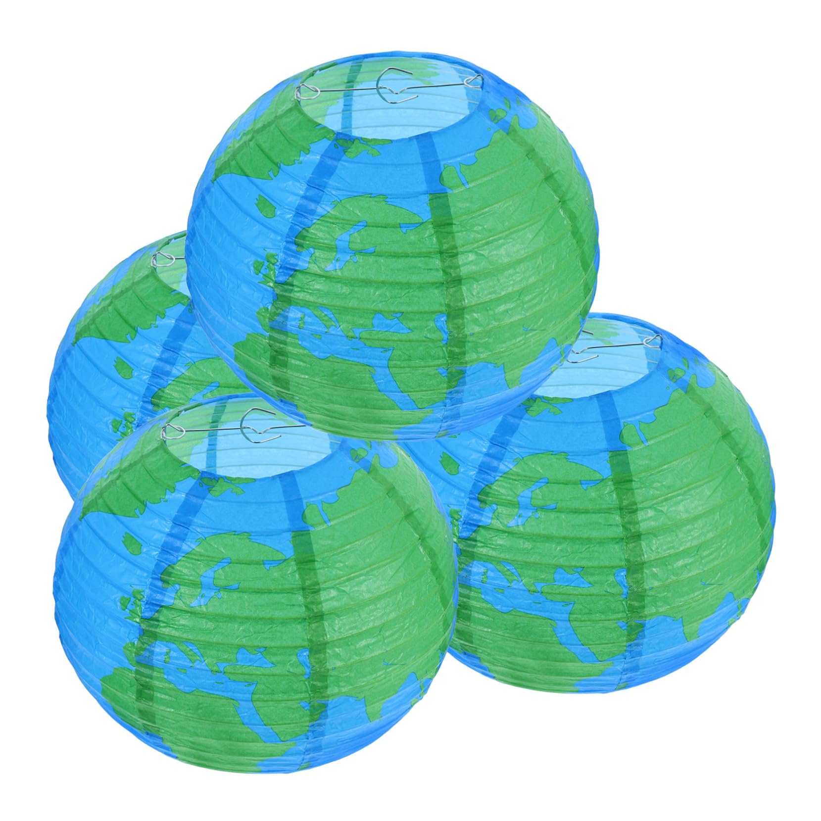 BESTYASH 4pcs Lantern Globe Hanging Round Lanterns Party Hanging Lanterns Round Globe Party Decoration Earth Party Decorations Paper Lanterns for Parties Iron