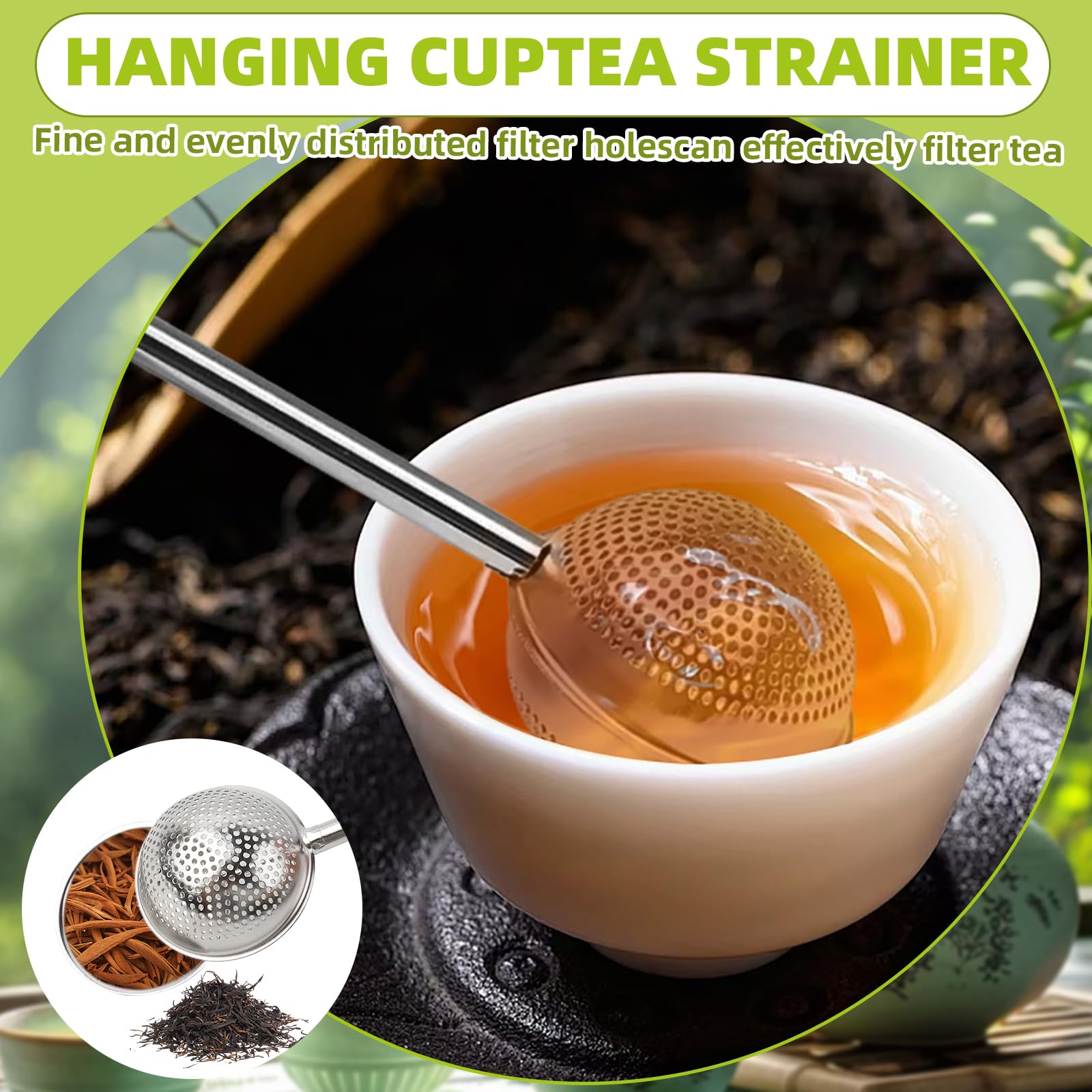 4 Piezas Infusor de Té Acero Inoxidable 304, Pinzas para Té, Reutilizable, Bolas de Té con Agujeros Totales, Colador de Tea en Forma de Bola, Bola de Filtro de Tea con Mango Telescópico
