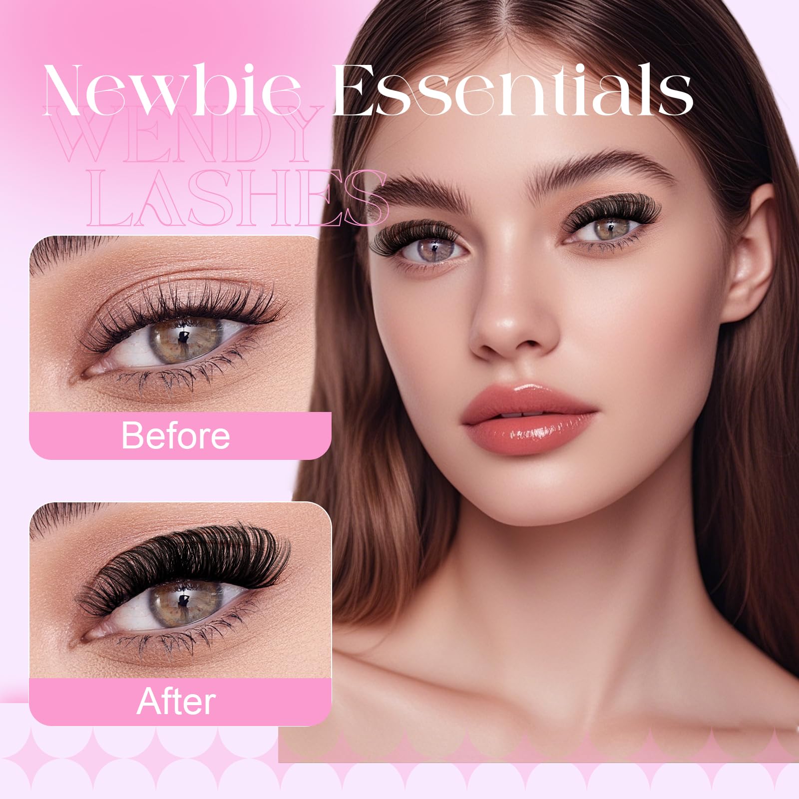 Lash Clusters Kit Natural Eyelashes Individual C-Curl Soft Cluster Lashes 80d 10-18mm Mixed Russian DIY Lash Extension Kit with Lash Bond and Seal(FK/KIT-80d-C-Mix1018) - Image 3