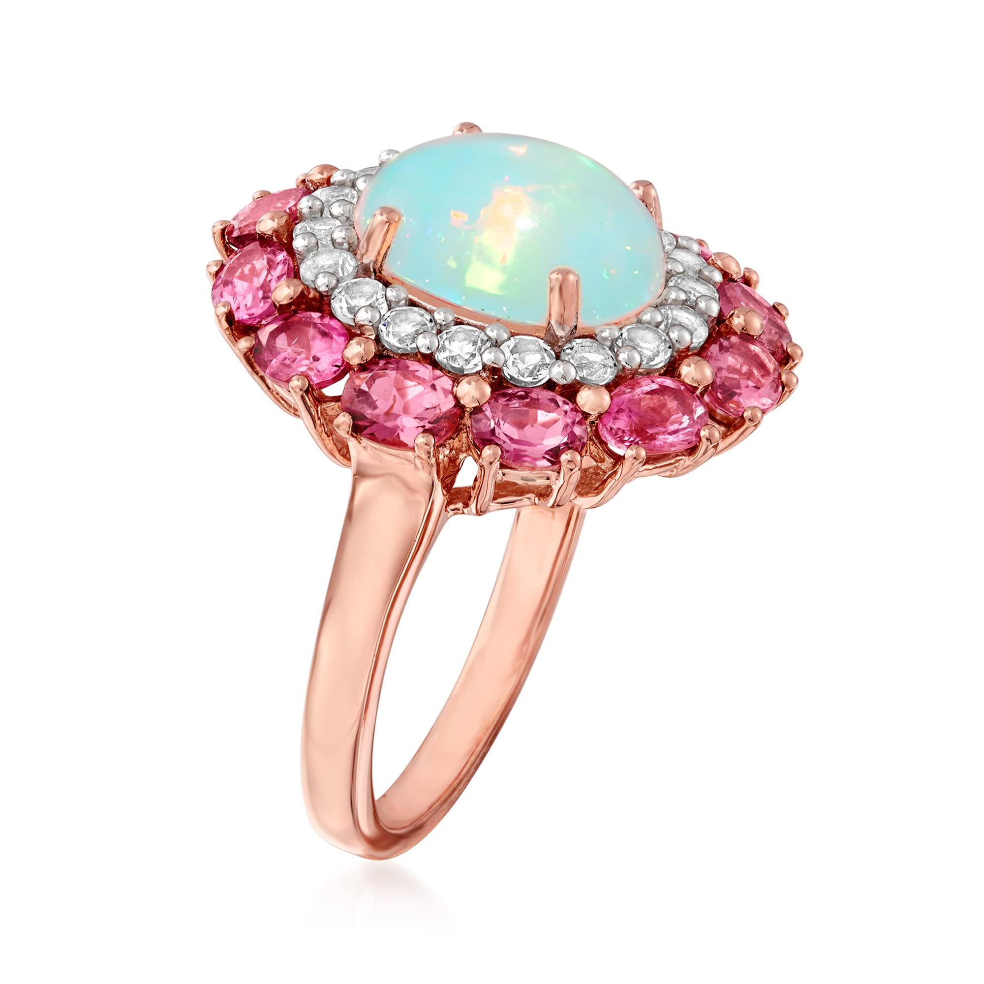 Ross-Simons 6.00 ct. t.w.ピンクトパーズ ドロップイヤリング スターリングシルバーに18kt ゴールド, ジェムストーン, ト