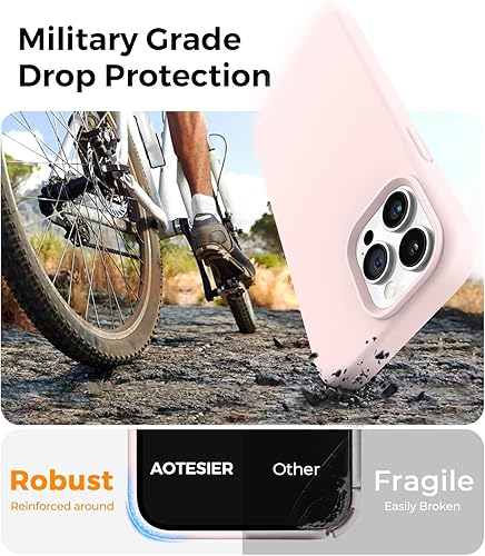 Miniatura 10 de AOTESIER Funda de silicona suave para iPhone 13 Pro Max, protección militar a prueba de golpes forro de microfibra antiarañazos, funda flexible