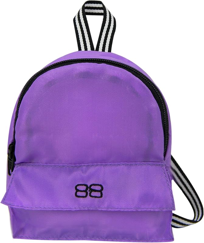 18" Doll Purple Nylon Backpack with Zipper and Front Pocket