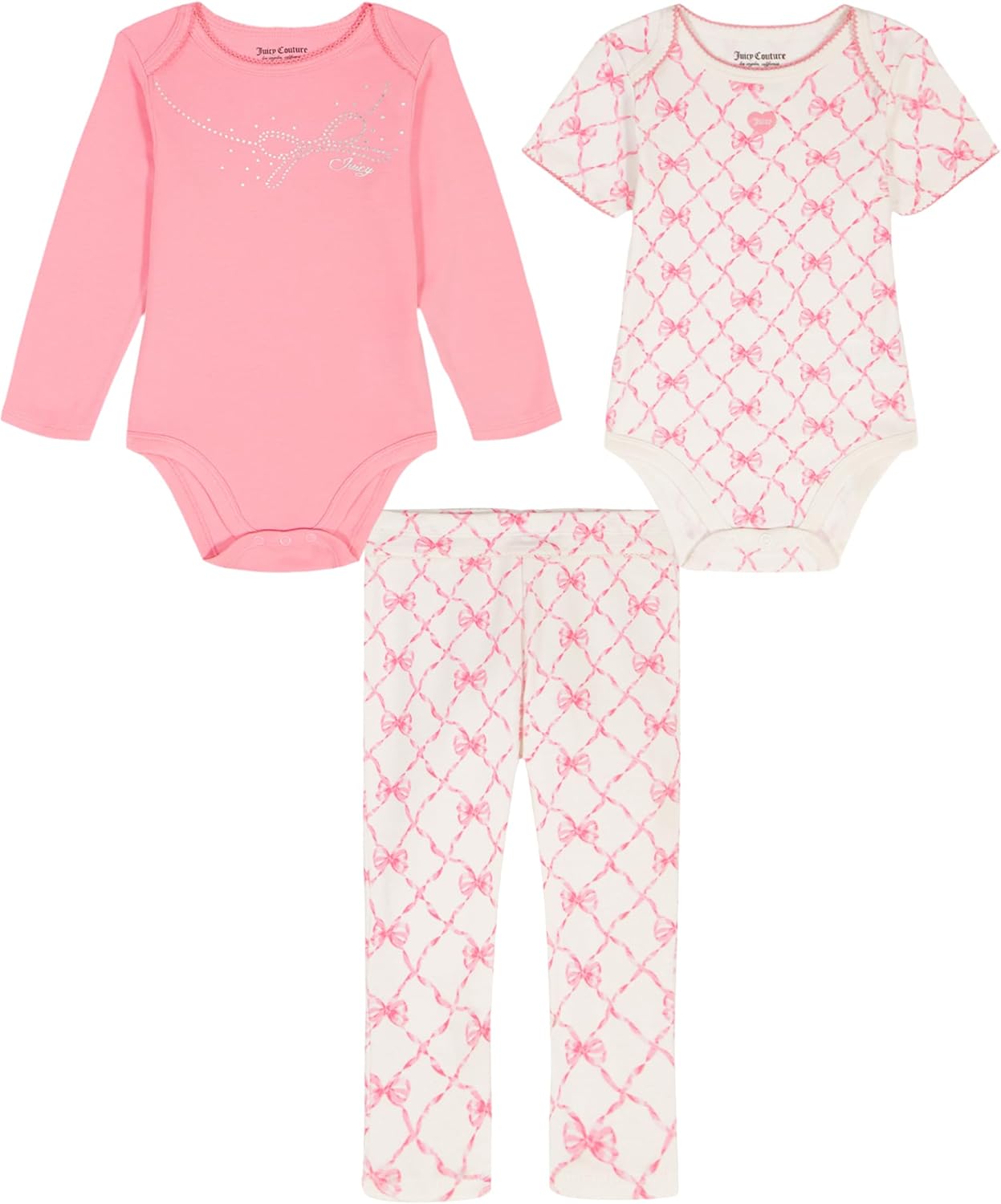 Juicy Couture baby-girls 2 Bodysuits and Pant Set
