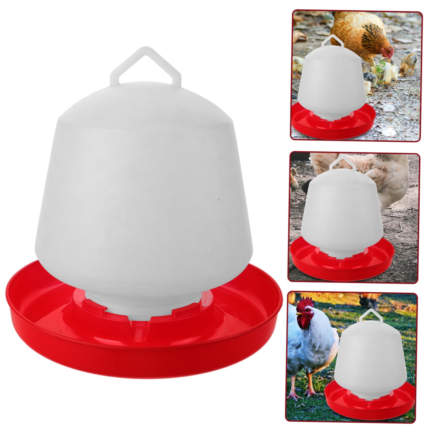 VICASKY Mangiatoia per Pollame in Plastica Bianca Protezione Solare e Resistente alle Cadute, Design Creativo a Forma di Vasca per Uso Outdoor
