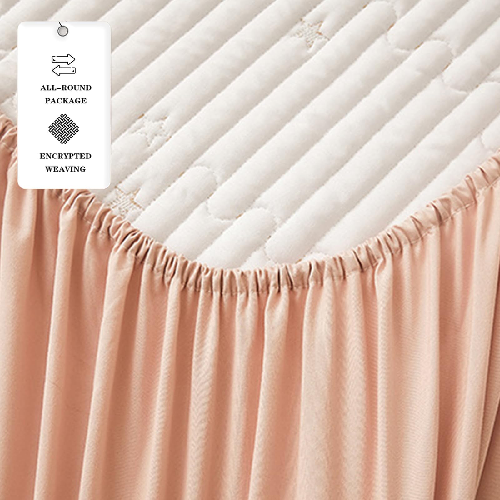 Sábana bajera impermeable de 180 x 200 + 30 cm, protector de colchón doble superabsorbente y transpirable