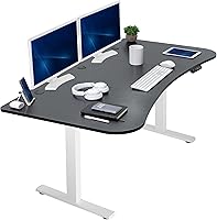 Vista 112 de VIVO DESK-KIT-1B7N-36 - Escritorio eléctrico de pie rústico de 71 x 36 pulgadas, ajuste de altura de memoria, serie 1B, marco negro con parte