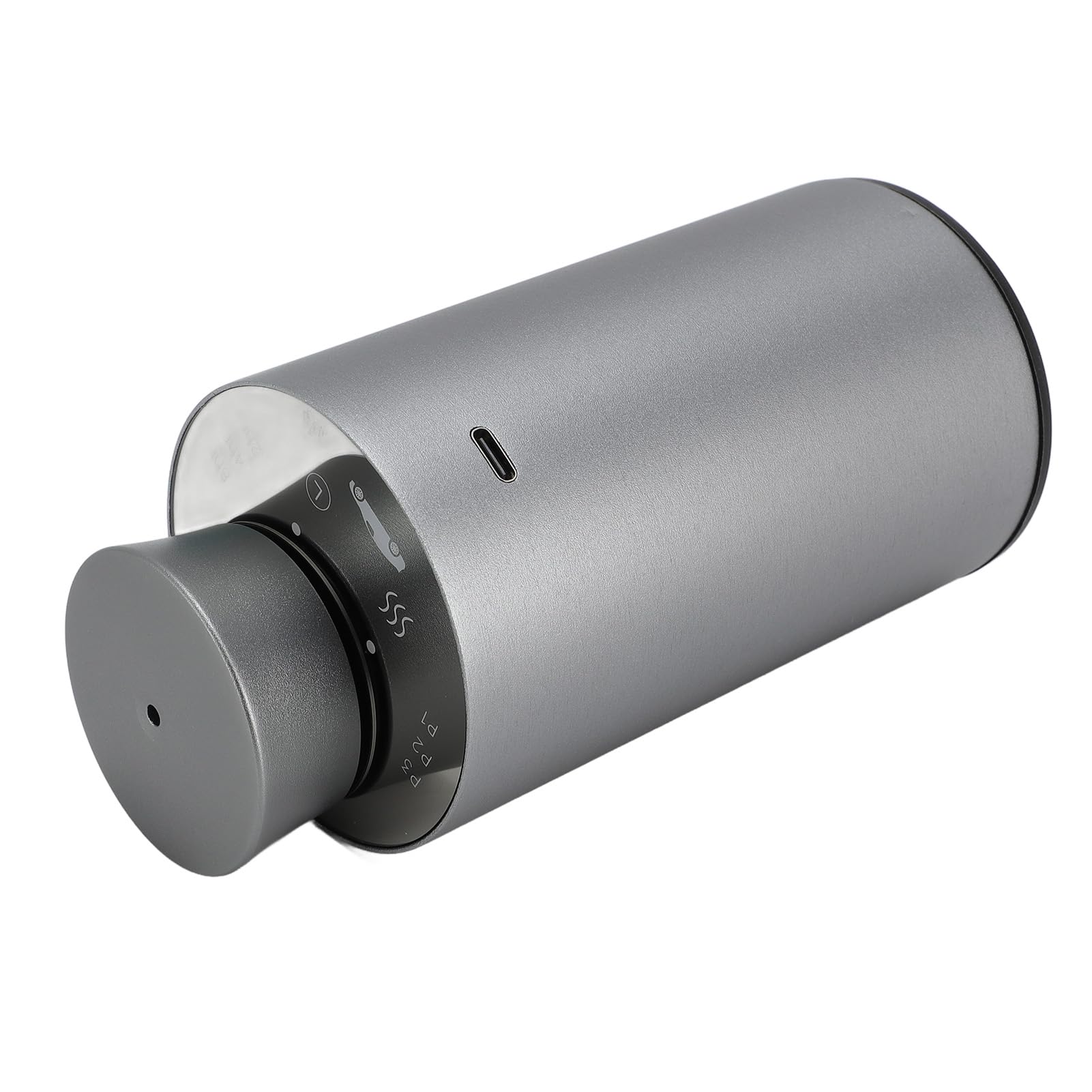 Difusor de Aceite Esencial, pequeño, portátil, para Coche, silencioso, Funciona con Pilas, máquina de aromaterapia en Aerosol sin Agua para vehículos y Viajes, aleación de (Grey)
