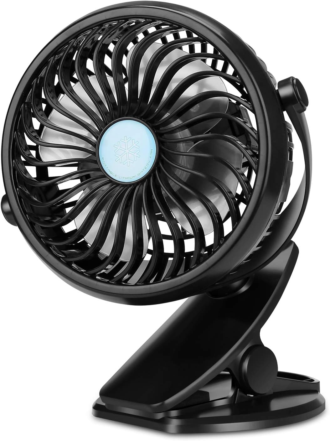 TriPole Clip On Fan Stroller Fan Battery Operated Portable Fan Stepless Speed 360 Degree Rotation Small Desk Fan with Strong Clamp Personal Table Fan for Baby Crib Treadmill Car