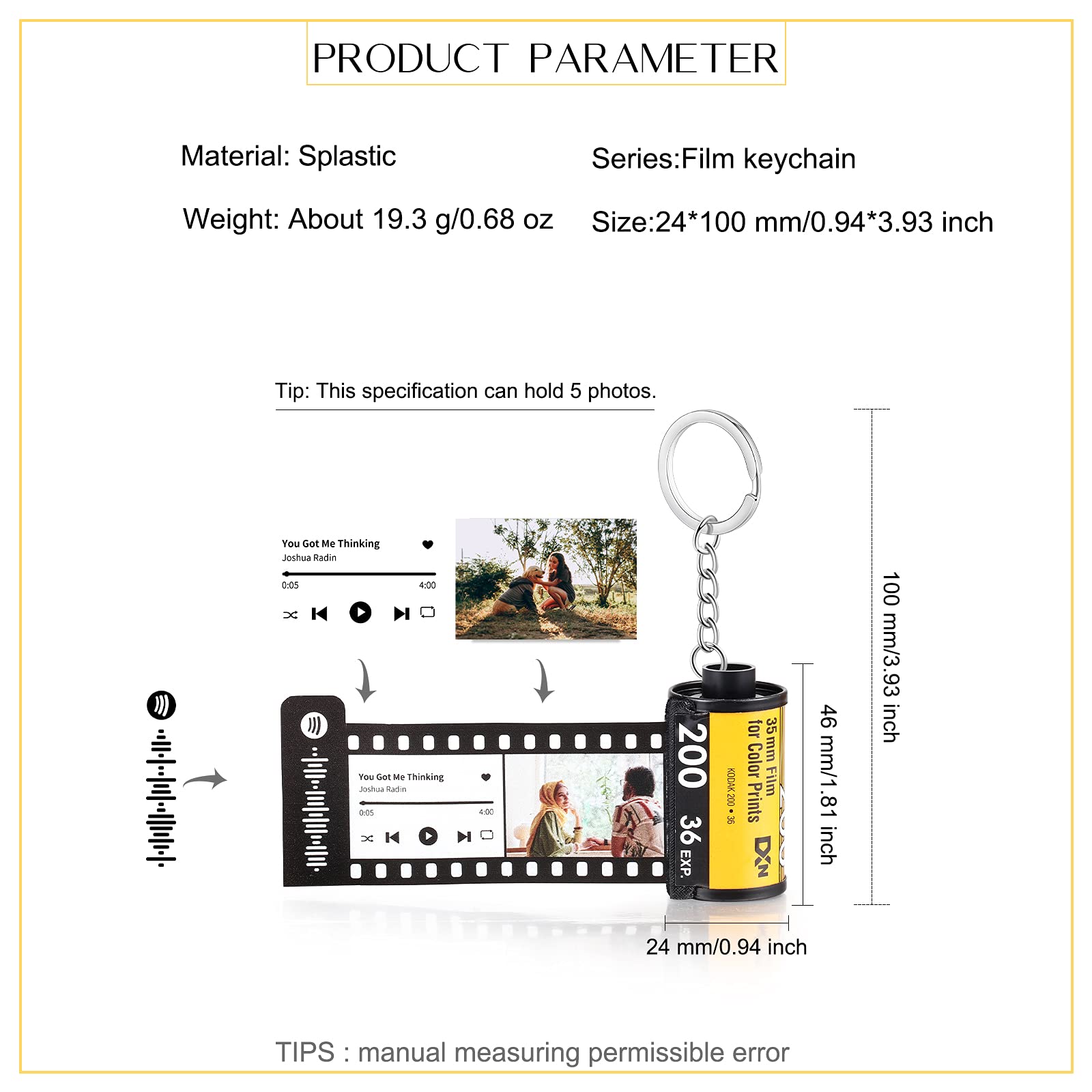 Jewelstruck Portachiavi personalizzati per foto in rotolo di pellicola fotografica personalizzata regali per fidanzato coppia migliore