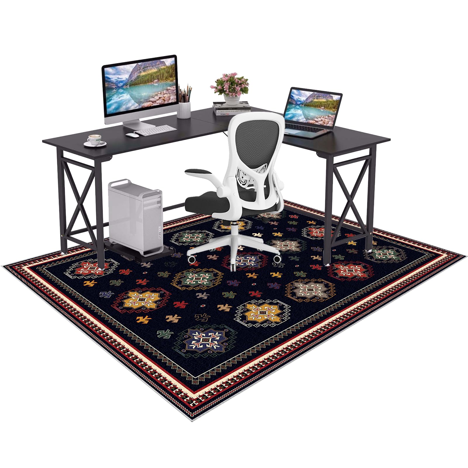 Office Chair Mat for Carpeted Floor Carpet Chair Mats Desk Chair Mat Large Anti-Slip Multi-Purpose Floor Protectors Gamer Chair Mat Heavy Duty Computer Chair Mats for Rolling Chairs 180 x 230 cm