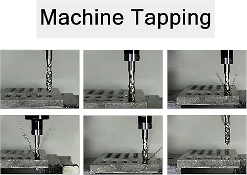 Miniatura 6 de Métrico M4 - Macho de rosca de rosca para metal (M4), 10 unids Hss espiral flauta taladradora, herramienta de roscado para metal (M4)